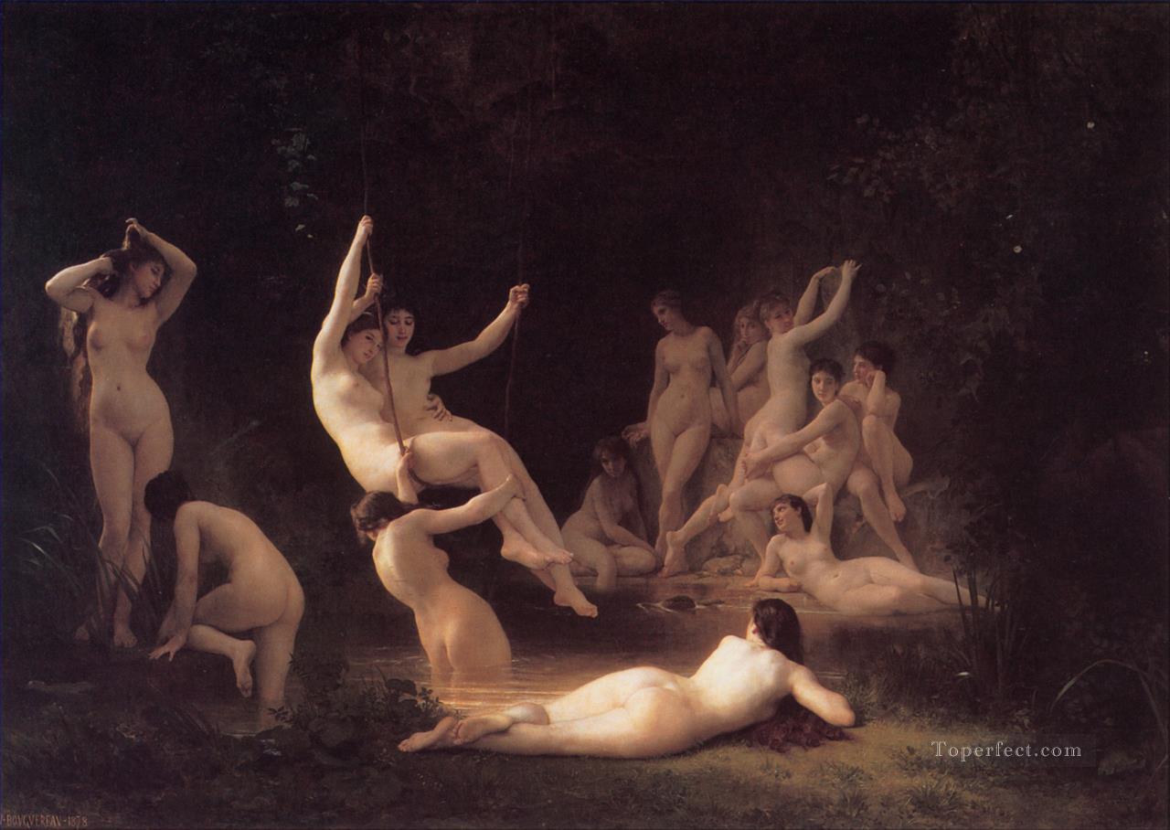 El Ninfeo William Adolphe Bouguereau desnudo Pintura al óleo